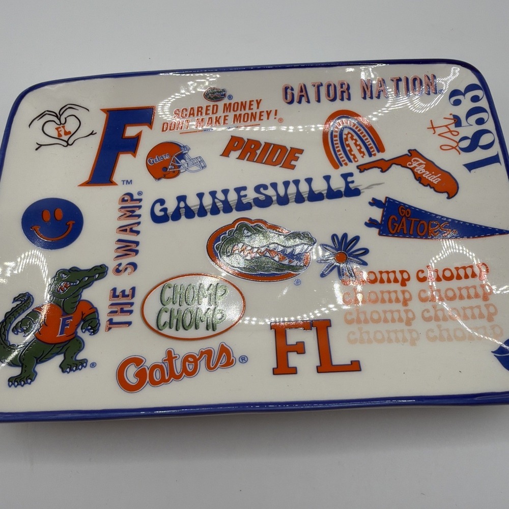 Florida Gators Trinket Dish Gainesville Gator Nation Ceramic Ring Jewelry Tray